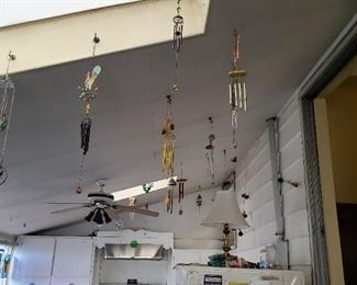 Huge collection of wind chimes 