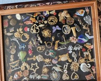 Several Framed Collections of Pins