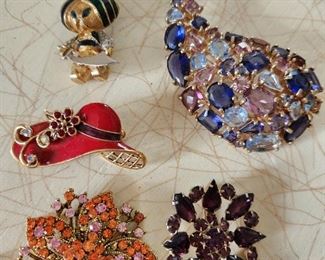 Red Hat...and other Vintage and Contemporary Pins/Brooches.