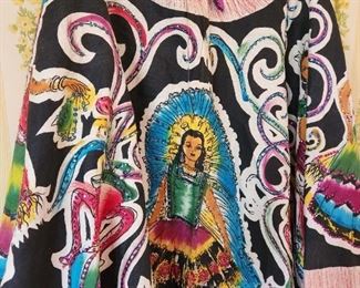 Original Mexican Skirt has been made into a Tablecloth. 