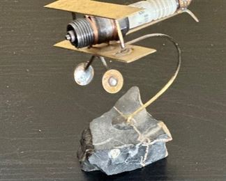 Spark Plug Airplane Sculpture  #2	4.25 inches	
