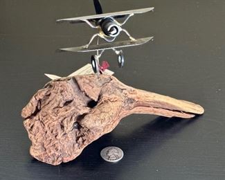 The Metal Man Spark Plug Airplane Sculpture #3	6 inches high	
