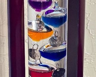 Galileo Thermometer Cherry Wood Frame	14.5 inches high.	
