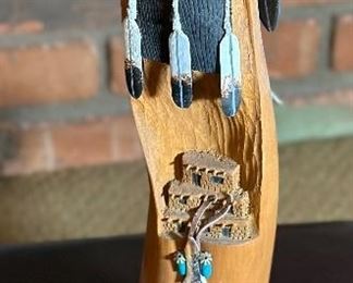 Vintage Navajo Kachina Signed L Joe  Carved Wood Native American	12.5in H	
