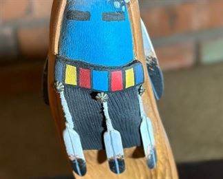 Vintage Navajo Kachina Signed L Joe  Carved Wood Native American	12.5in H	
