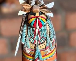 Vintage Navajo Shalako Kachina Rick Johnson Native American Carved Wood	11 inches high	
