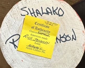 Vintage Navajo Shalako Kachina Rick Johnson Native American Carved Wood	11 inches high	
