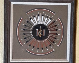 Jim Walters Native American Sun Sand-painting Navajo	Frame: 15 x 15in	
