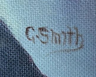 Original Art Oil Painting Dog S G. Smith	Frame: 18.5 x 15.5.	
