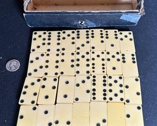 Antique Dominoes Set	Box 8.5 inches long.	
