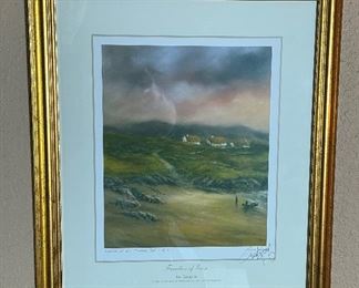 Signed Philip Gray Print Courage  Families of Erin	Frame: 17 x 15in	
