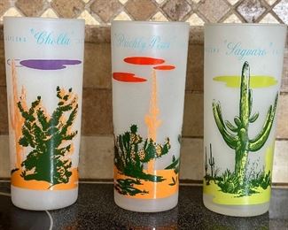 5pc Blakely Oil & Gas  Cactus Glasses Frosted	6.5in h x 3.75in Diameter	
