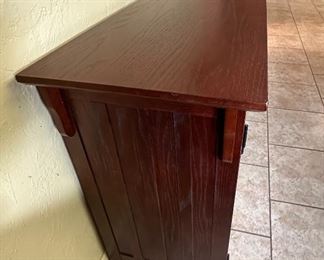 Dark Wood Accent Cabinet With Glass Doors	29 x 60 x 16in	HxWxD
