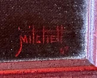 Original Oil Painting Bowl of Strawberries Still life Mitchell	Frame: 13 x 12.5in	
