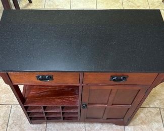 Rolling Kitchen Cart/Wine Cabinet marble Top	35.5 x 18 x 39.in	HxWxD
