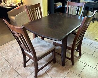 Dark Wood Dining Table with 4 chairs	Table: 30 x 36 x 30–50	HxWxD