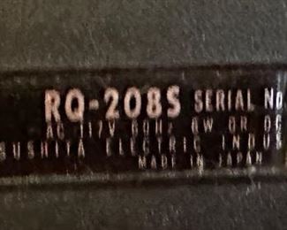 Panasonic Pana-Jett Cassette Recorder RQ-208S	3 x 12 x 10.5in	HxWxD
