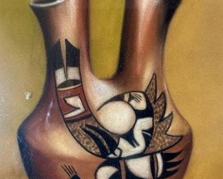 Margo Mandette Native American Wedding Vase Art	Frame: 29x23in	

