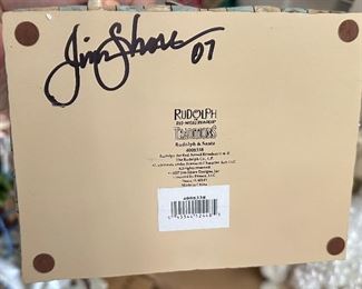 *Signed* Jim Shore 4008338 Traditions Rudolf & Santa  Christmas Figure		

