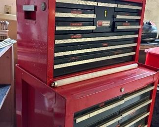 Vintage Sears Craftsman Tool Chest 2-chest	58.5 x 26.75 x 18.	HxWxD

