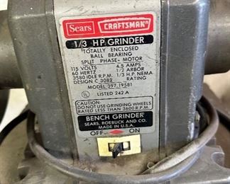 Sears Craftsman 397.19581 Bench Grinder	48 x 15 x 13	HxWxD
