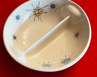 Franciscan Atomic Starburst Mid-Century Modern MCM 8" Divided Bowl Split Dish	8 1/4“ x 8 1/2“ x 2 1/2“	
