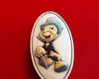 Disney Olszewski PokitPal Trinket Pill Box: Jiminy cricket	3” x 1.75” x 1in	