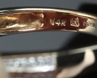 14k Gold Chrome Diopside & Diamond Ring Sz: 8	Size: 8<BR> Centerstone: 7x5mm	
