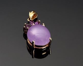 14k Gold Lavender & Amethyst Pendant	20x10mm	
