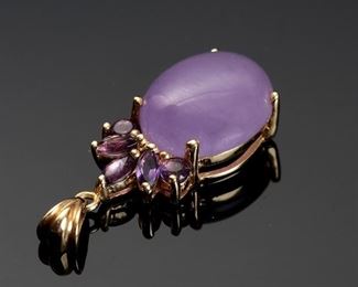 14k Gold Lavender & Amethyst Pendant	20x10mm	
