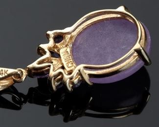 14k Gold Lavender & Amethyst Pendant	20x10mm	
