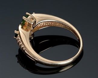 14k Gold Chrome Diopside Cross Ring Sz: 10	Size: 7.75<BR>Centerpiece: 12x12mm	
