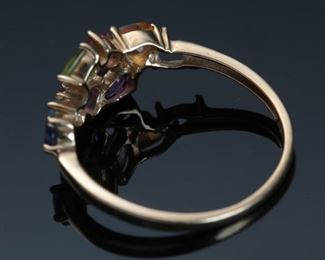 14k Gold Multi Gemstone Ring Size: 9.25