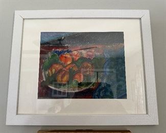 Peaches Color Paint Framed Picture 