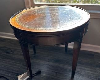 Hexman Leather top accent table