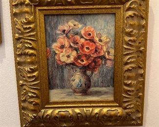 Flowers Paint Gold Frame