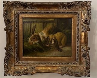 Rabbit Canvas Paint with Frame