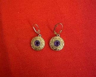 Gold and Amethyst earrings