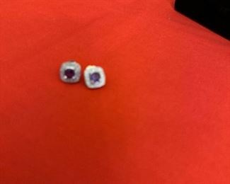 Amethyst and Diamond earrings