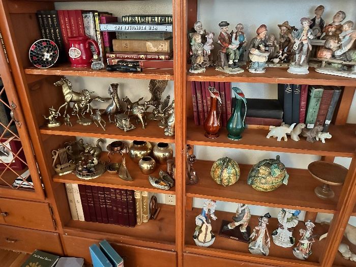 metal and porcelain figurines.