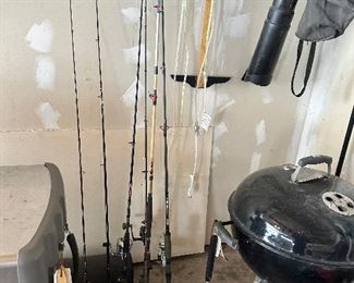 newer fishing rods and reels, weber grill