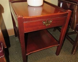 One of two Hickory Chair Co. end tables
