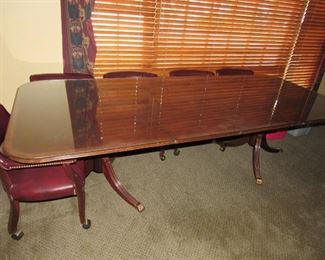 Long mahogany table 8' 9" x 44"