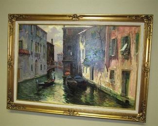 Quality signed oil painting by Italian artist Gino
