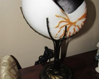 Brass nautilus lamp