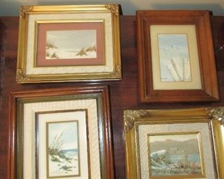 Smaller framed seascapes