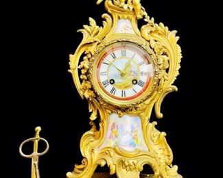Antique French Gilt Bronze Mantel Clock
