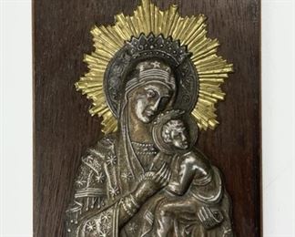 Fine Sterling Silver Eastern Orthodox Repousse Icon