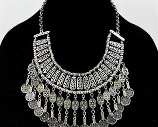Costume Jewelry Tribal Statement 22" Necklace W/ Turquoise