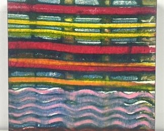 Jorge Luis Bernal Original Mixed Media Abstract Artwork on Wood. Signed